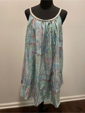 Kaktus Women’s Relaxed Summer Dress Size M Pastels Freeflowing Boho Relaxed